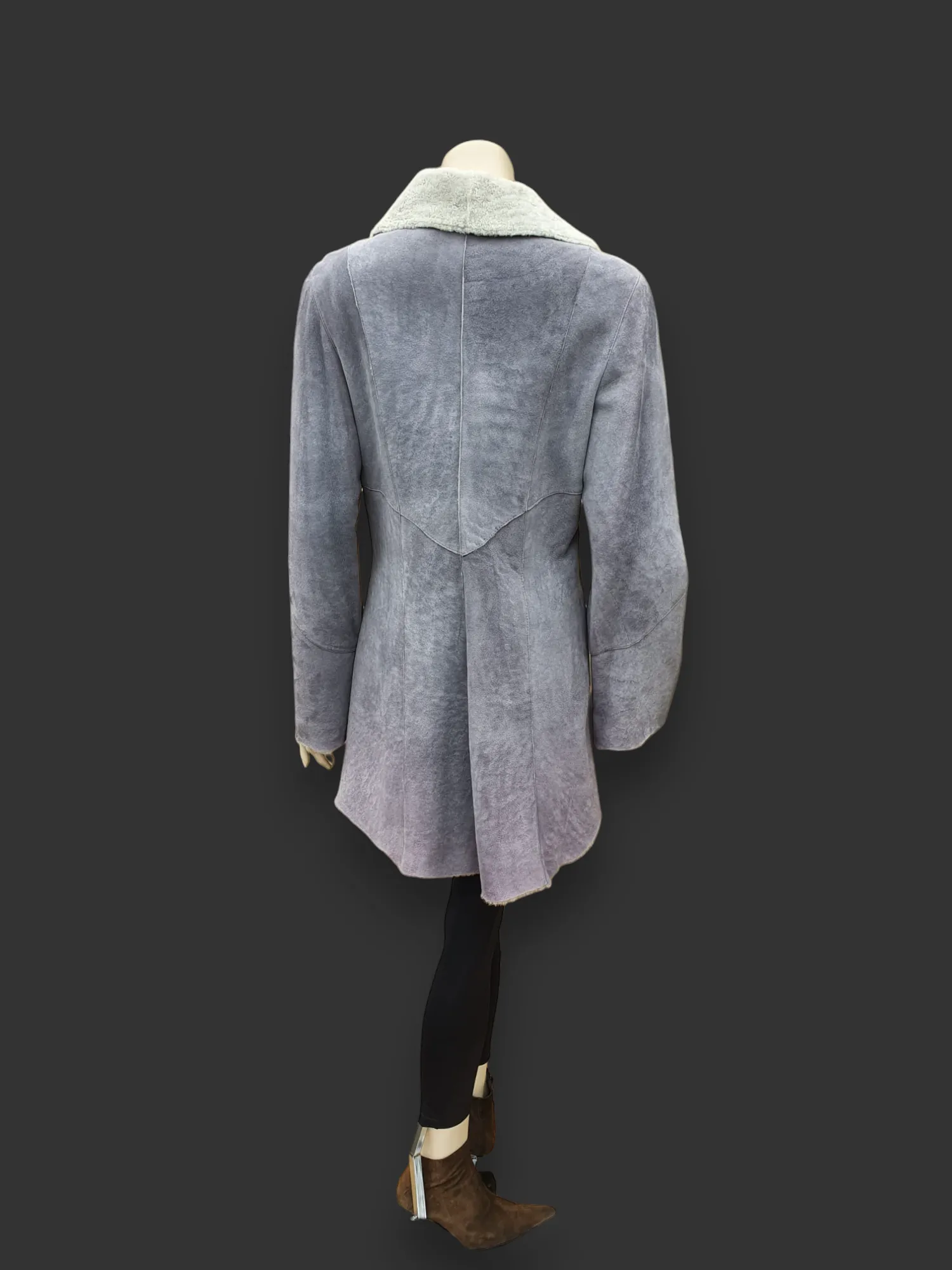 Gray Shearling Coat -Size 40