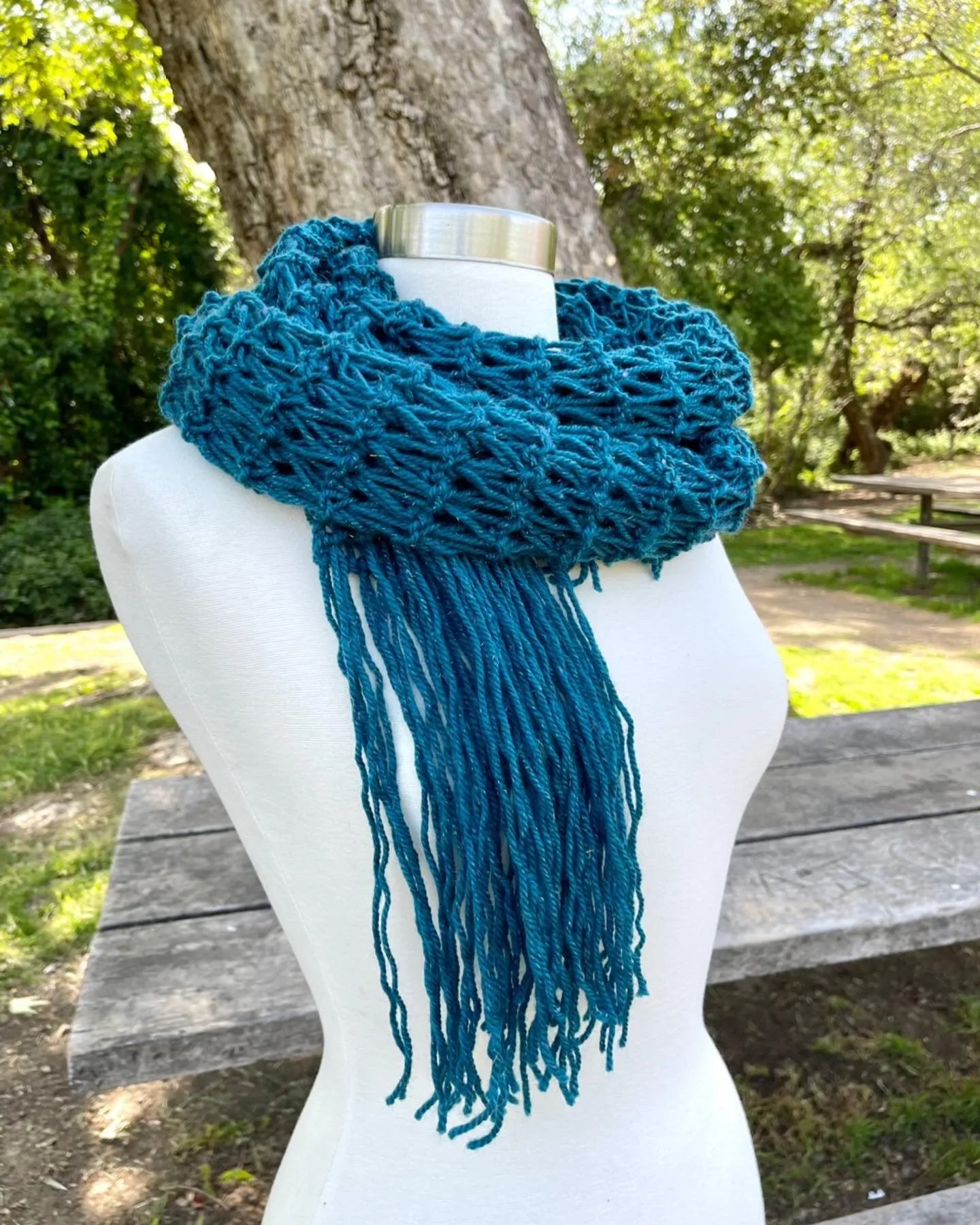 Hand Knitted Lace Scarf with Long Fringes, Handmade Scarf  for Women, Gift for Sister, Long Comfy Wrap, Super Soft  openwork knit scarf