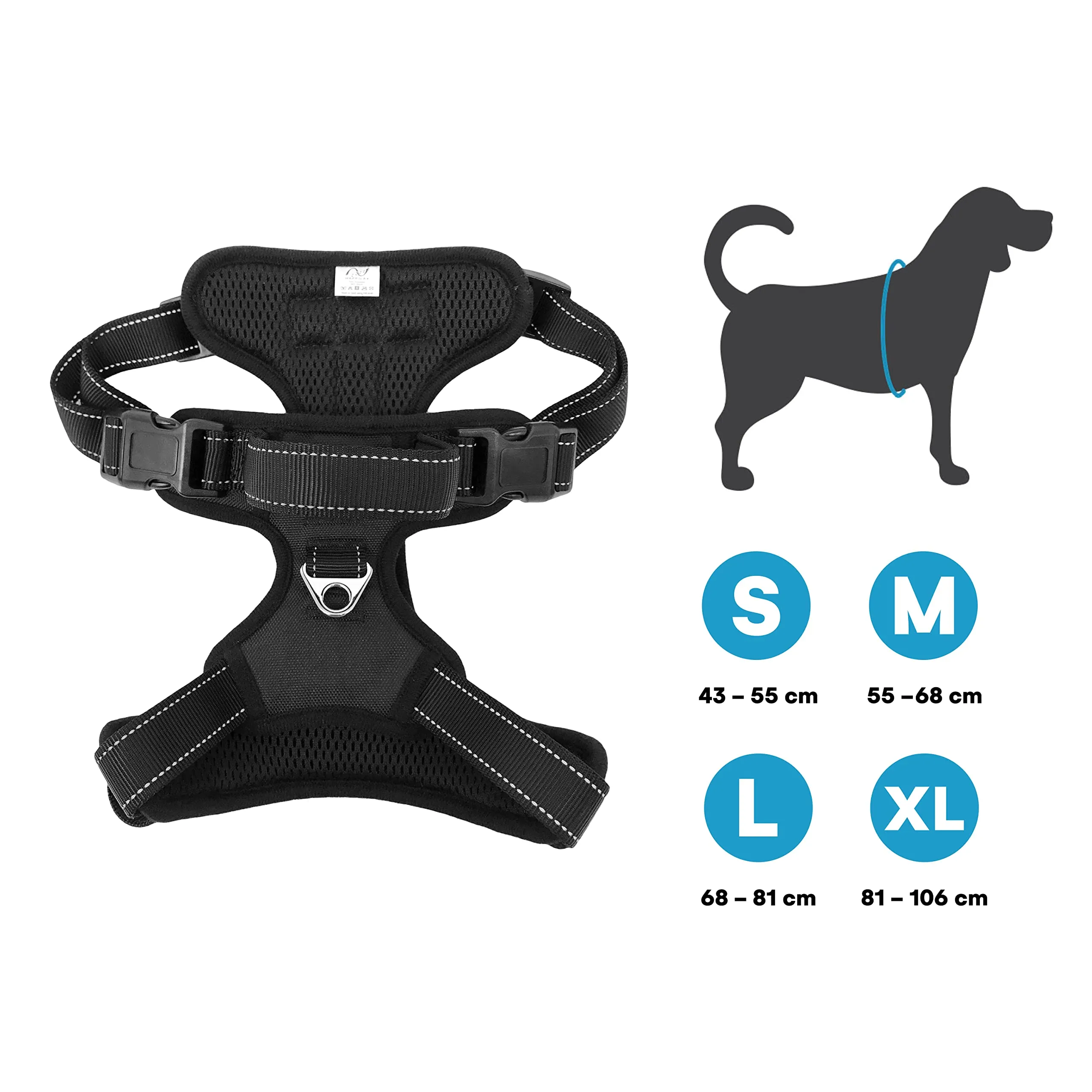 Happilax Dog Harness - No Pull Dog Harness - Adjustable Dog Harness - Reflective and Soft