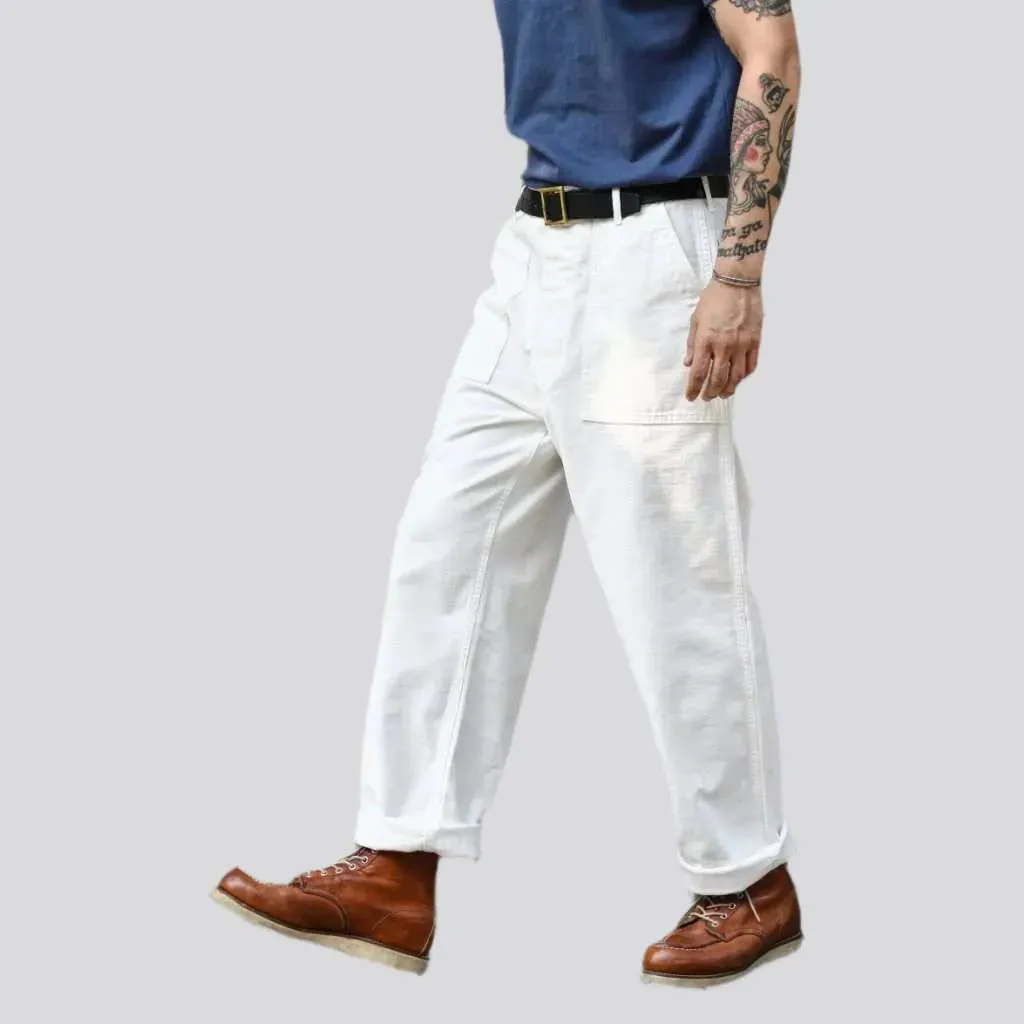 High-waist street men's denim pants