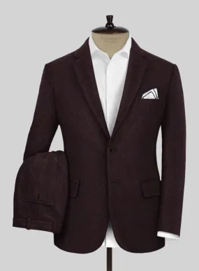 Highlander Heavy Wine Herringbone Tweed Suit