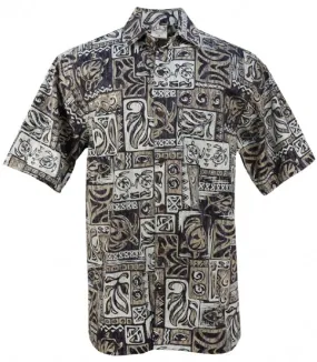 Honu Tapa Mens Shirt in Black