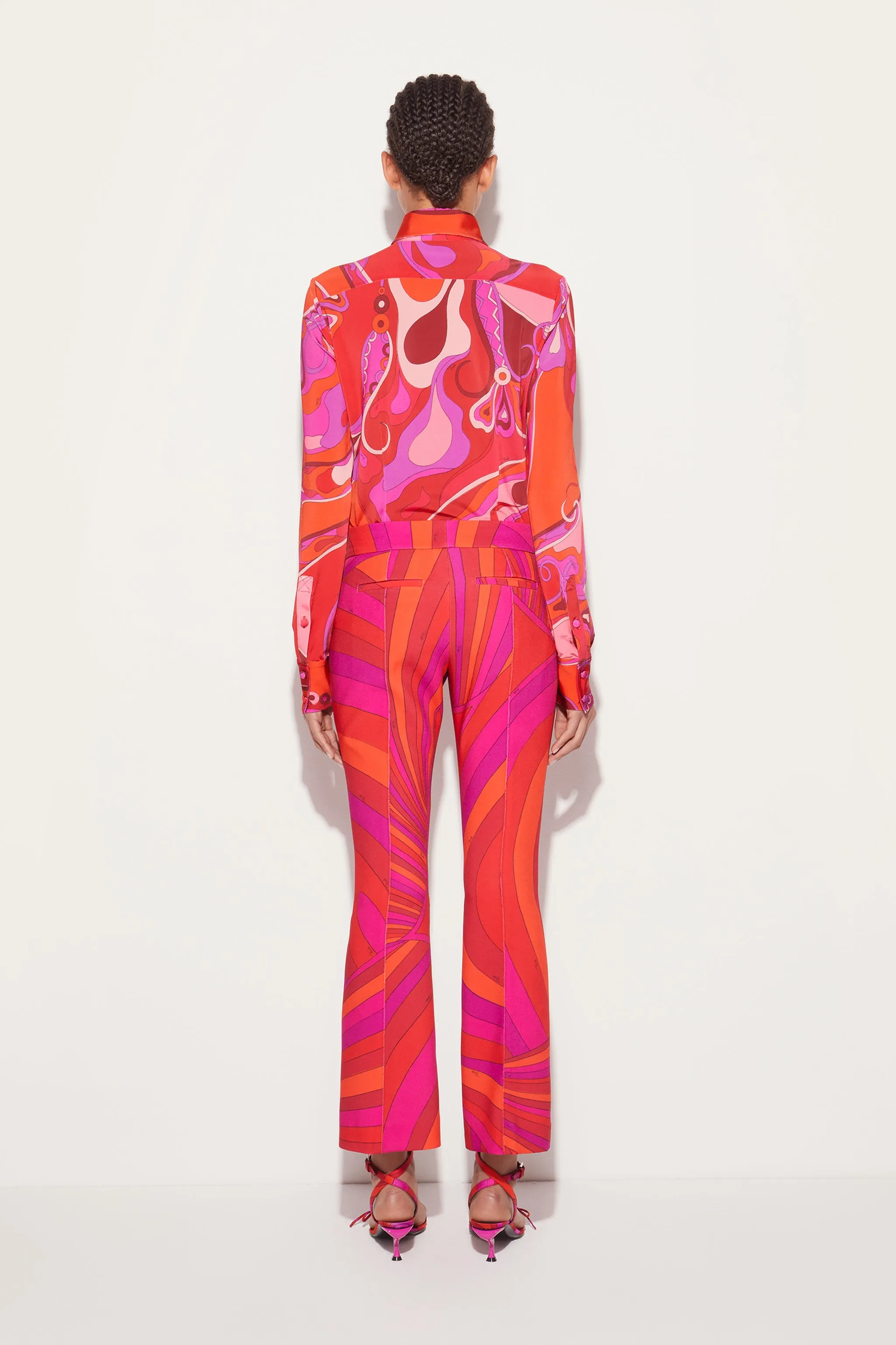 Iride-Print Flared Trousers