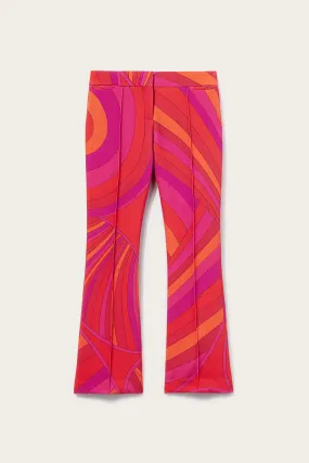 Iride-Print Flared Trousers