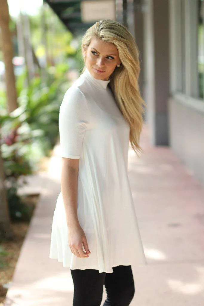 Ivory Mock Neck Tunic