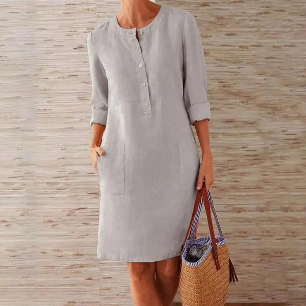 Jocoo Jolee Vintage Linen Tunic Dress: Modern Style for Women