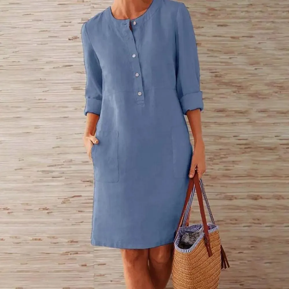 Jocoo Jolee Vintage Linen Tunic Dress: Modern Style for Women