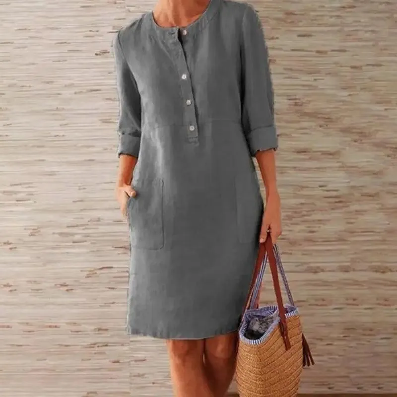 Jocoo Jolee Vintage Linen Tunic Dress: Modern Style for Women