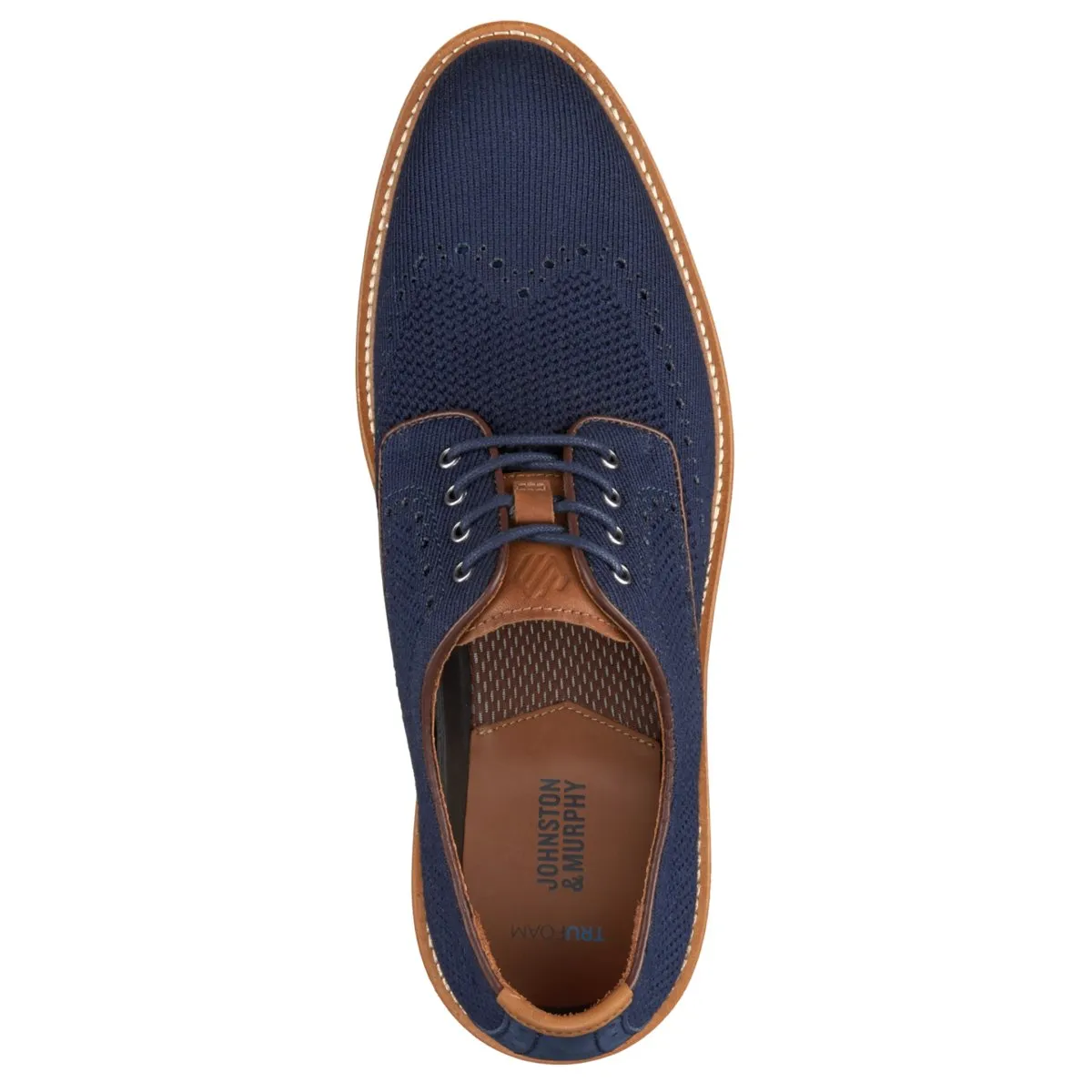 Johnston & Murphy Men's Upton Knit Wing Tip Navy