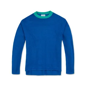 Julie Sweater - Classic Blue with Aqua