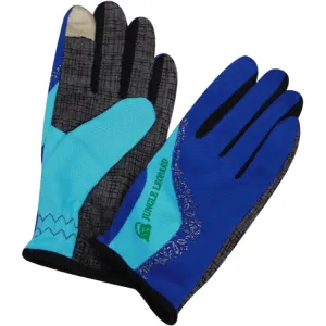 JUNGLE LEOPARD Outdoor Sports Mountaineering Full Finger Gloves Mesh Touch Screen Anti-Skid Gloves, Size: S(Blue Lake Blue)