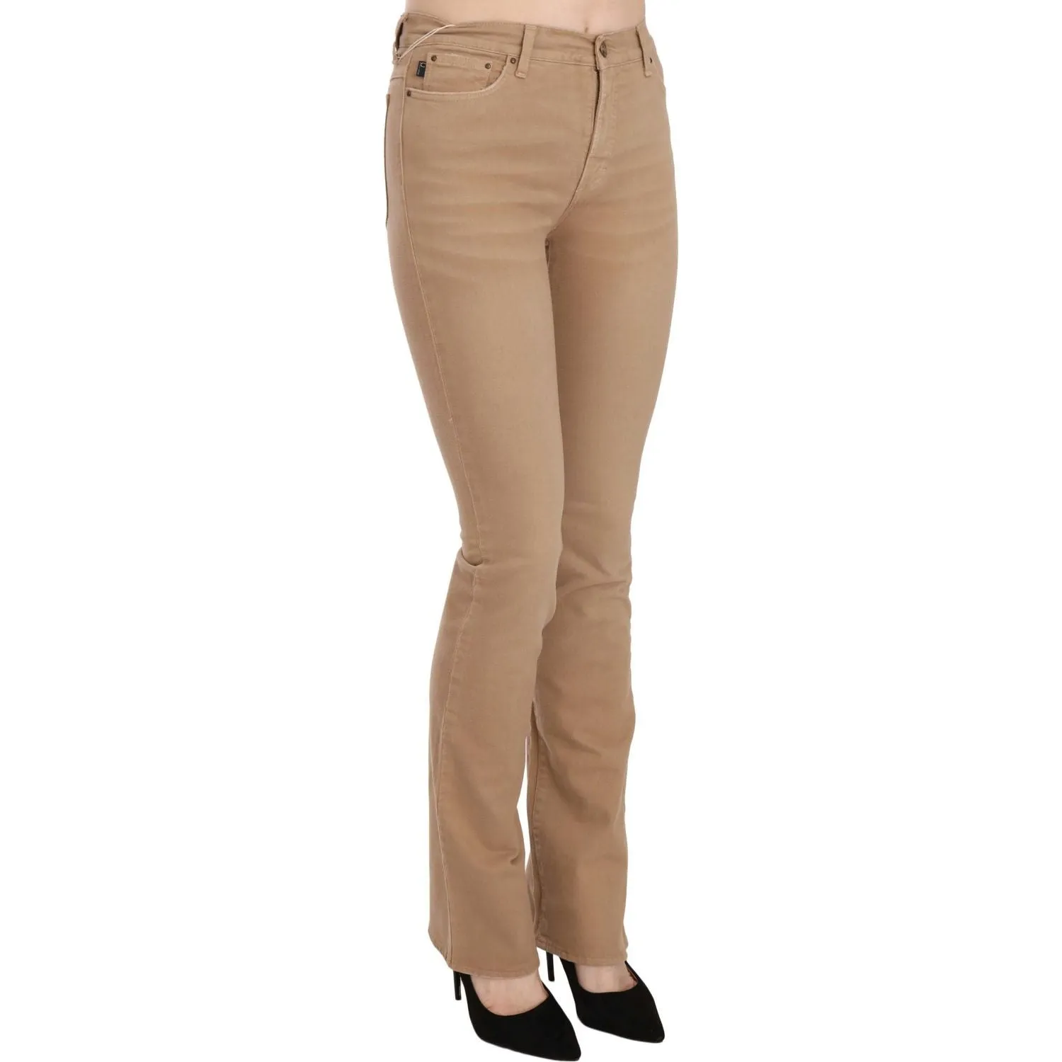 Just Cavalli Chic Brown Mid Waist Skinny Trousers