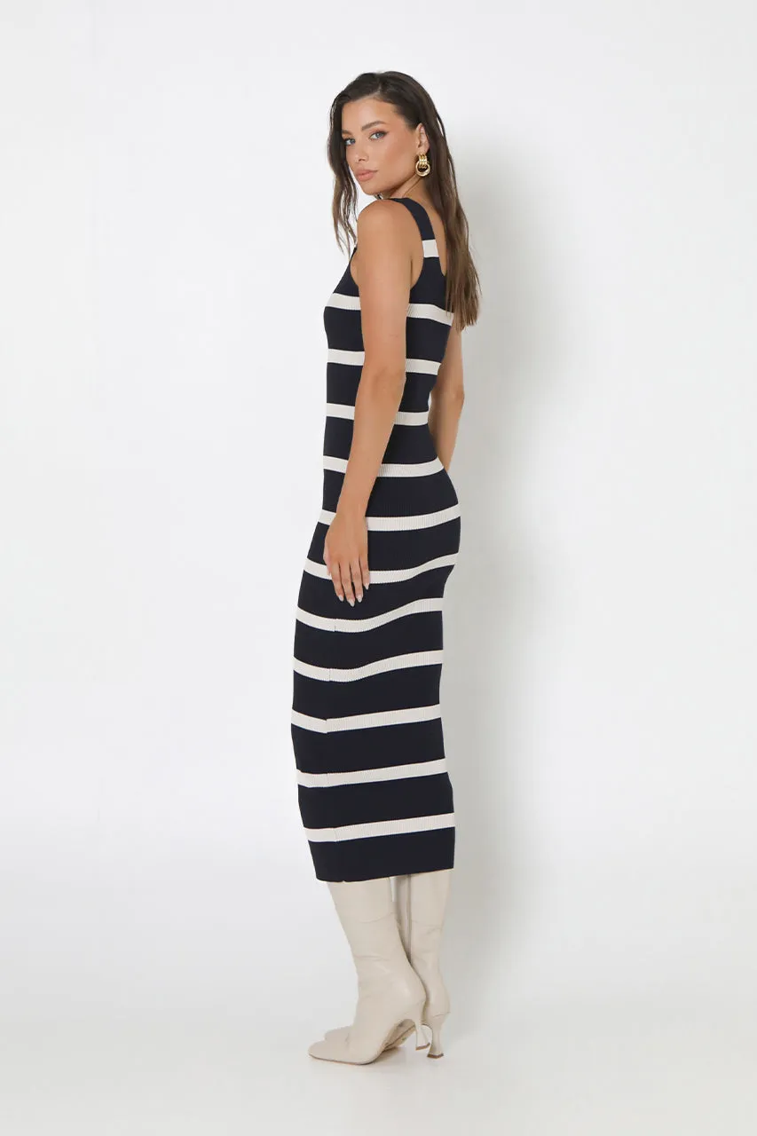 Kara Knit Dress | Navy/Bone