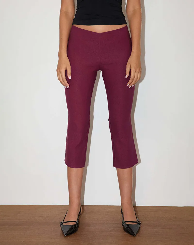 Kila Capri Trousers in Tailoring Burgundy