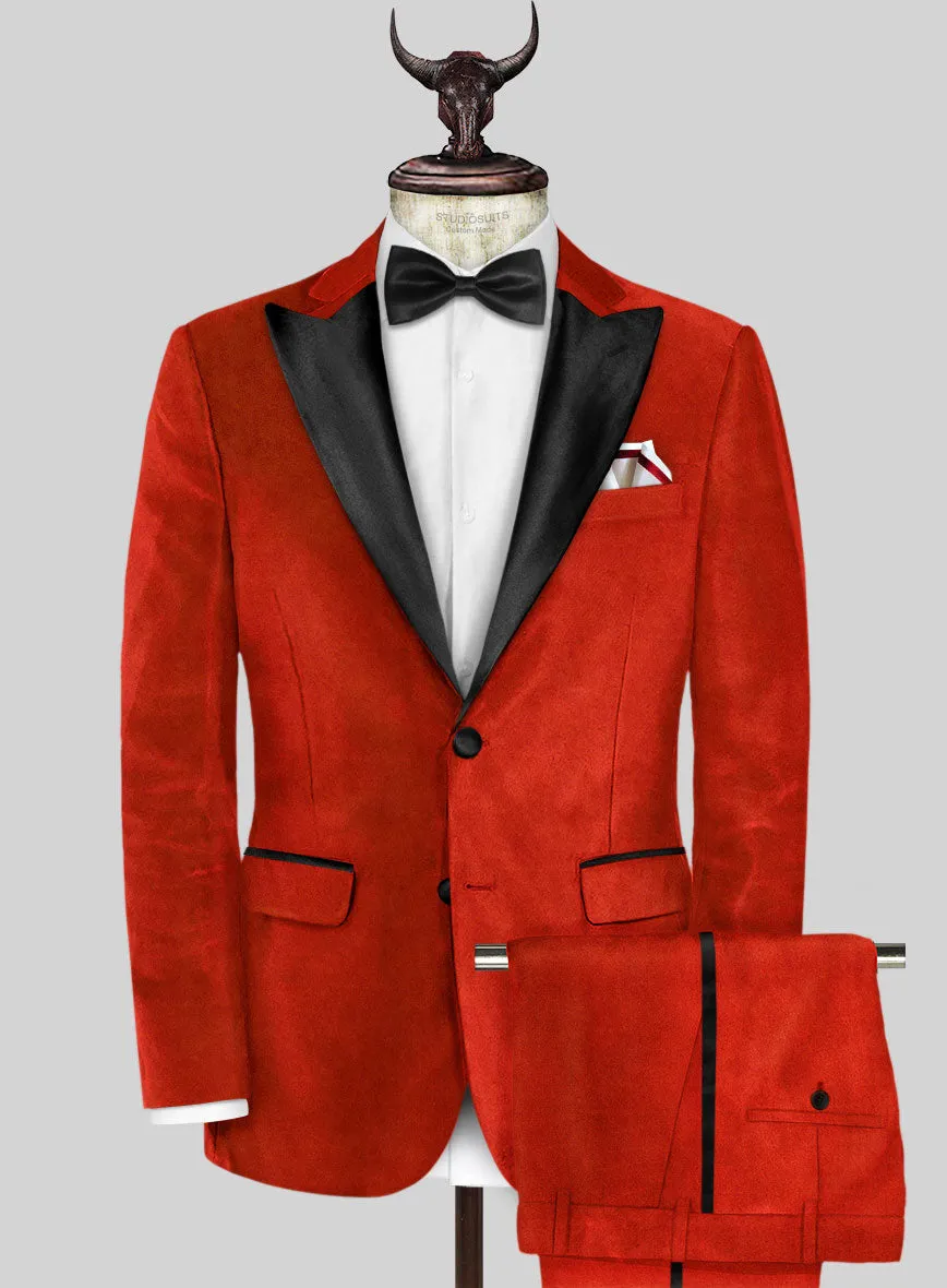 Kingsman Orange Velvet Tuxedo Suit