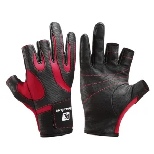 Kyncilor A0062 Outdoor Camping Three-finger Gloves Antiskid Sports Fishing Gloves, Size: M(Red)