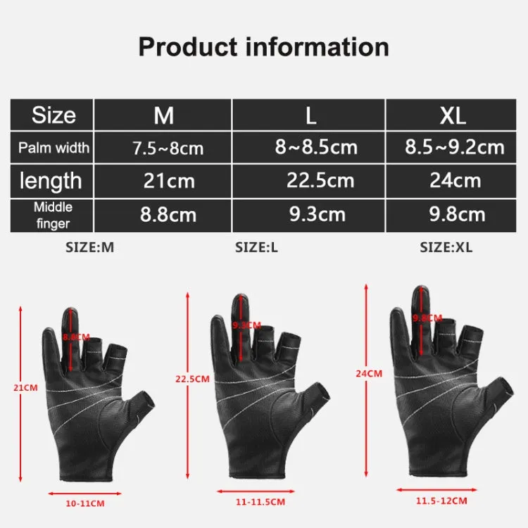 Kyncilor A0062 Outdoor Camping Three-finger Gloves Antiskid Sports Fishing Gloves, Size: M(Red)