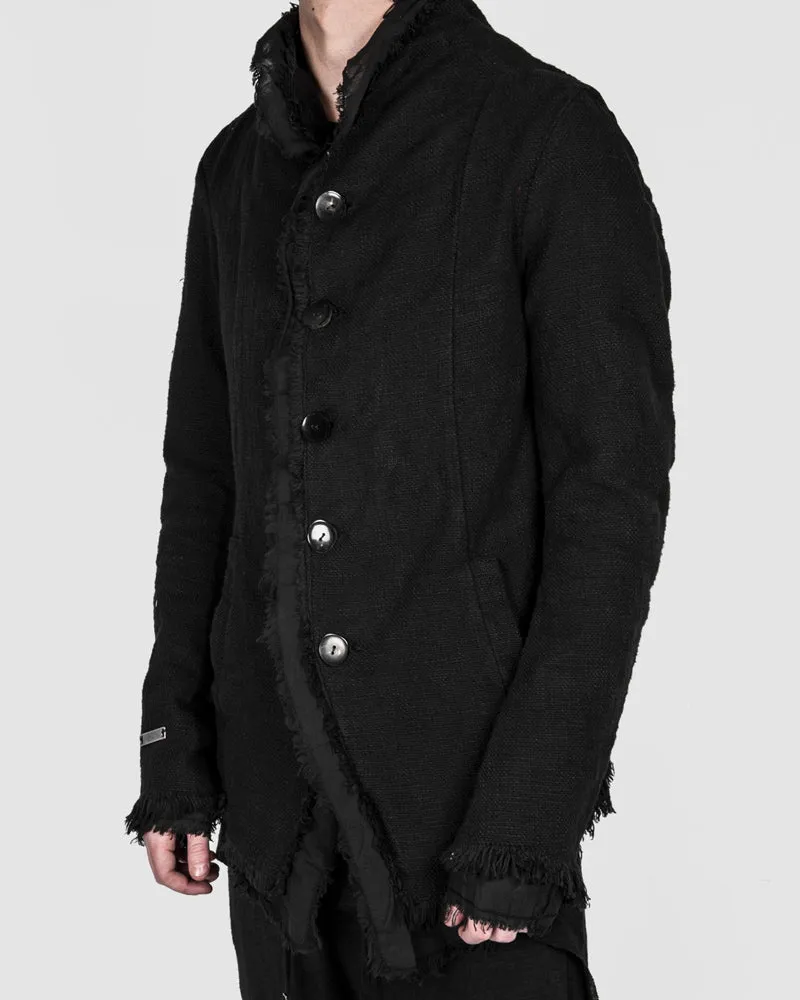 Layered button up jacket black