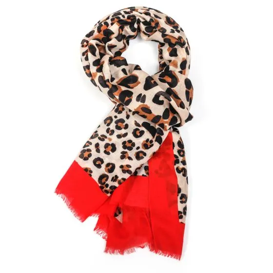 Leo Print Bright Border | Red