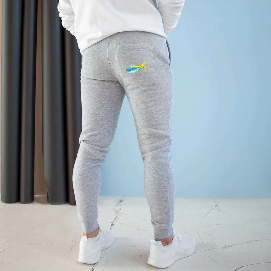 Light Blue and Yellow Fish Premium Fleece Joggers