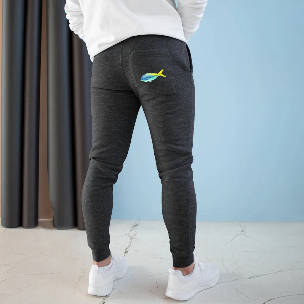 Light Blue and Yellow Fish Premium Fleece Joggers