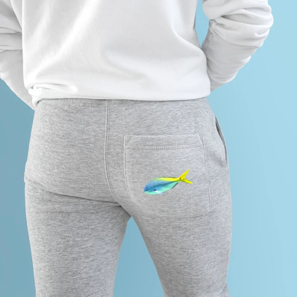 Light Blue and Yellow Fish Premium Fleece Joggers