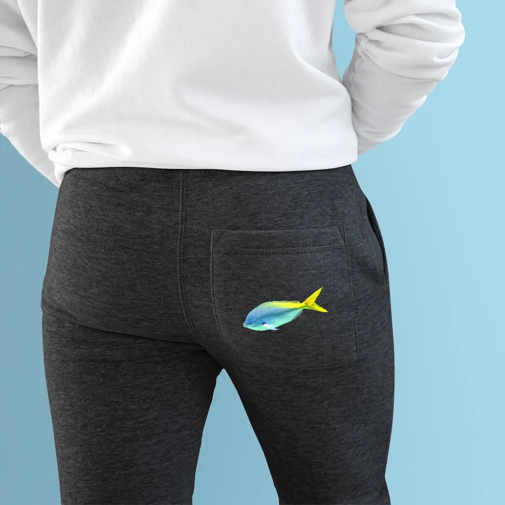 Light Blue and Yellow Fish Premium Fleece Joggers