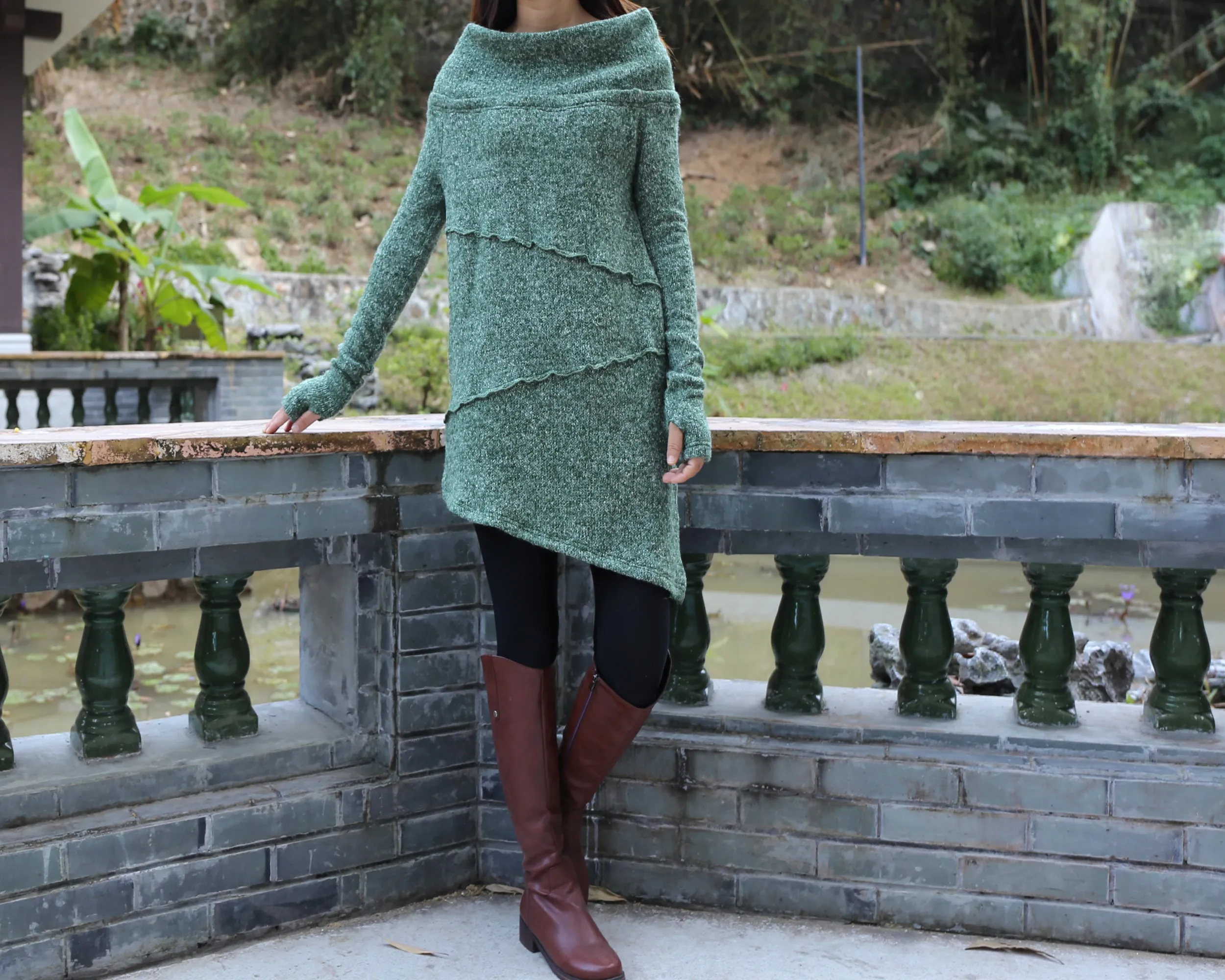 Long sweaters, Cowl neck sweater, off shoulder sweaters, tunic dress, Pullover sweater, oversized sweaters with thumb holes (Y1112)