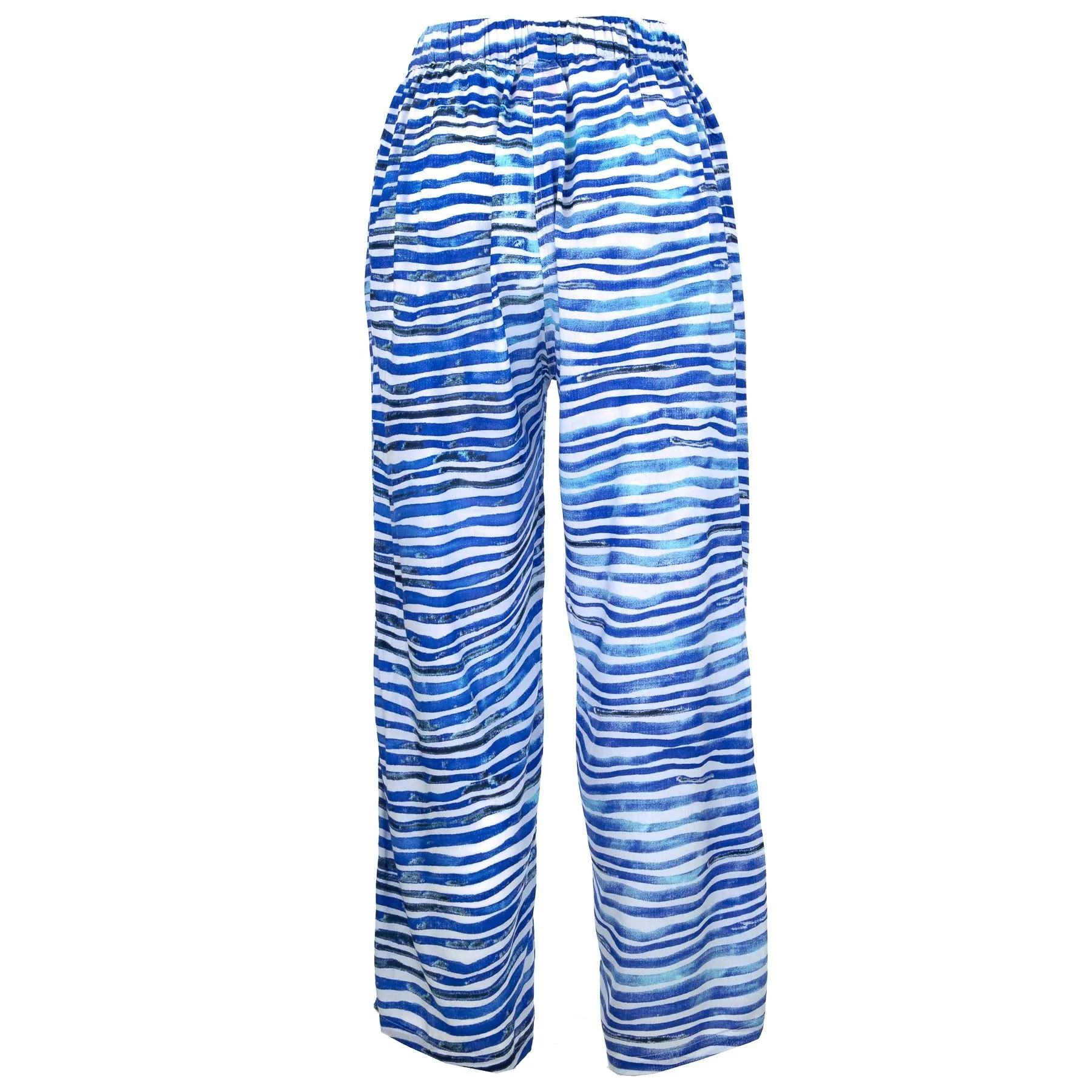 Loose Summer Trousers - Wavey Blue