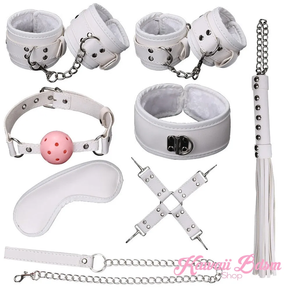 Luxury 8 Pcs Bondage Kit White