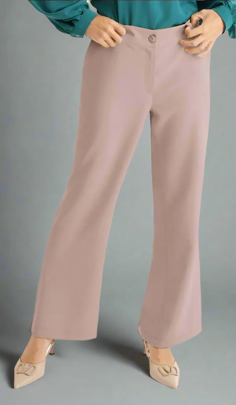 Lyla Tailored Stretch Flared Dress Pants - Taupe