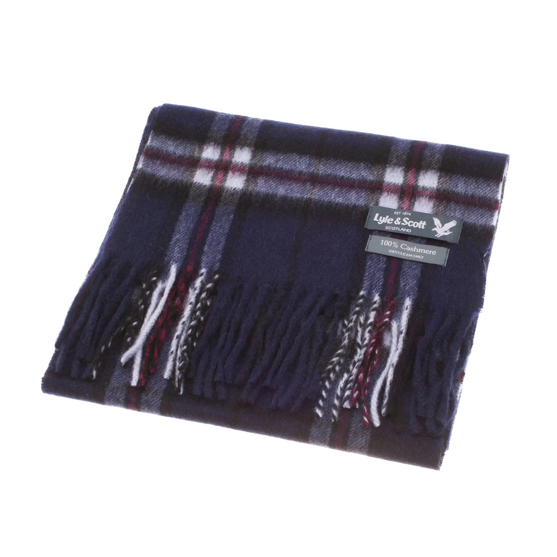 Lyle & Scott 100% Cashmere Scarf  Thomson Navy