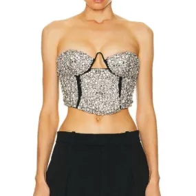 Mareli Crystal-Embellished Corset Top