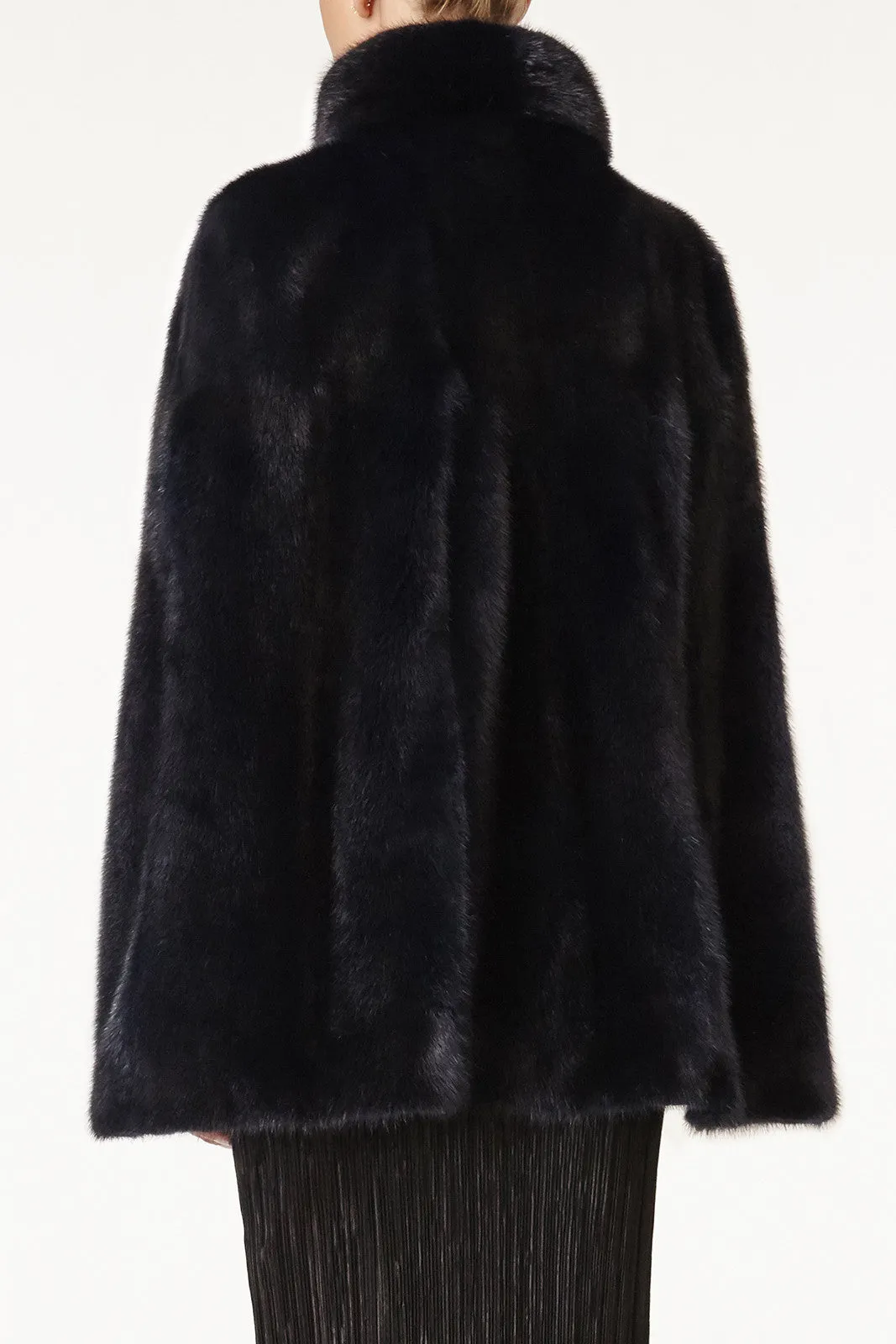 Maria Mink Fur Cape With Collar