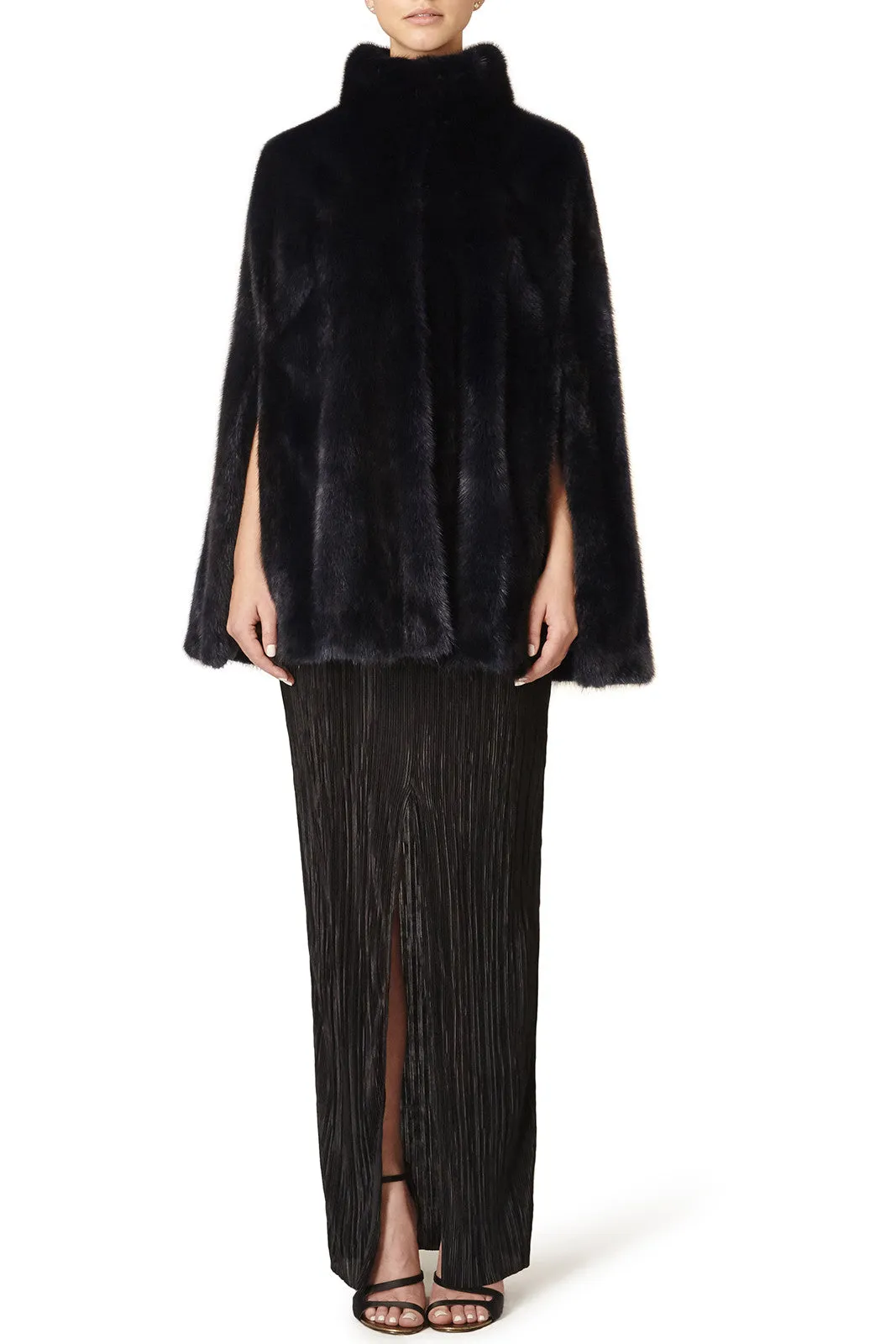 Maria Mink Fur Cape With Collar