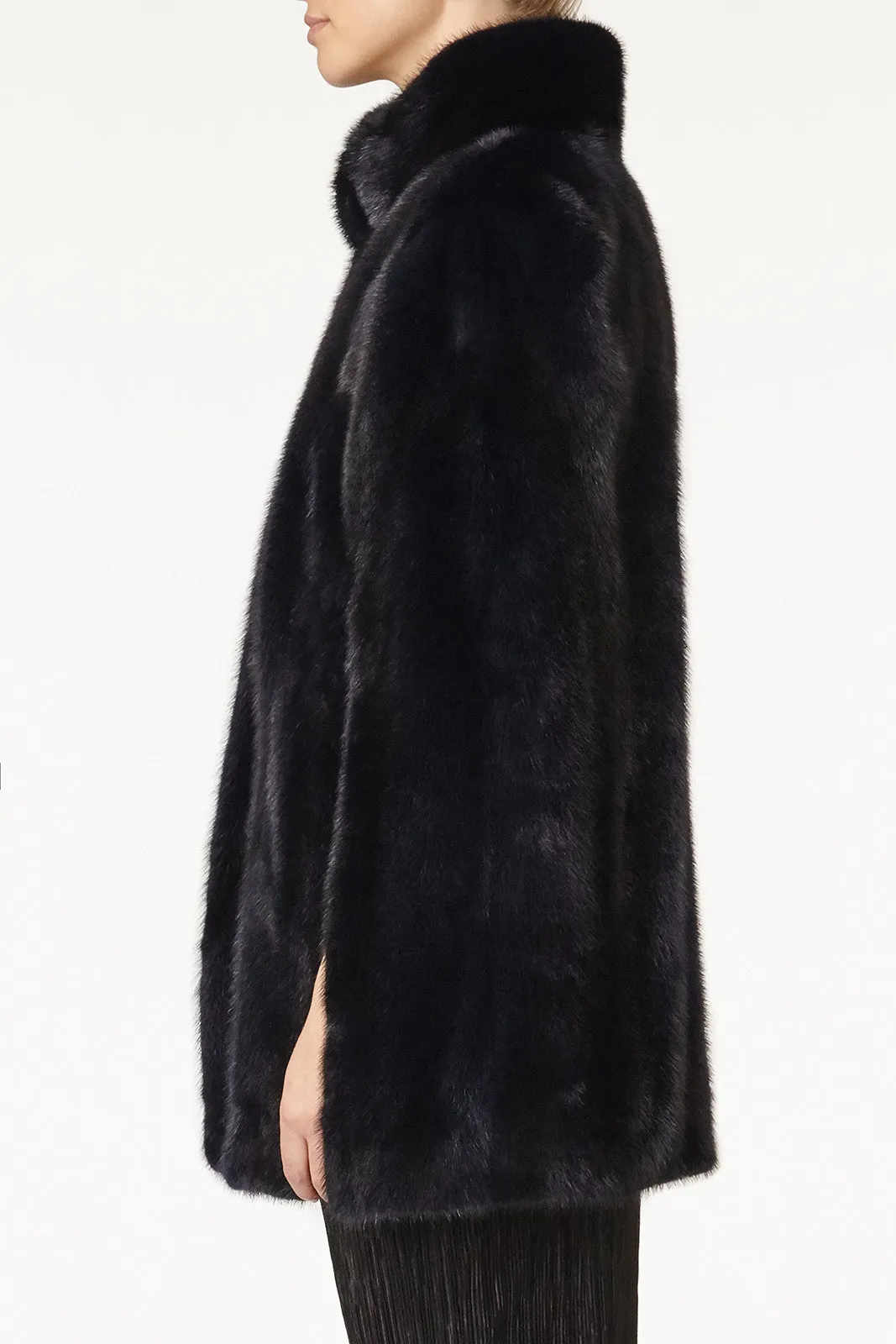 Maria Mink Fur Cape With Collar