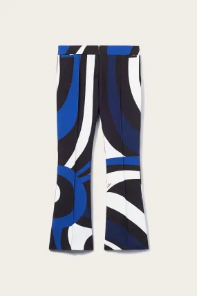 Marmo-Print Flared Trousers