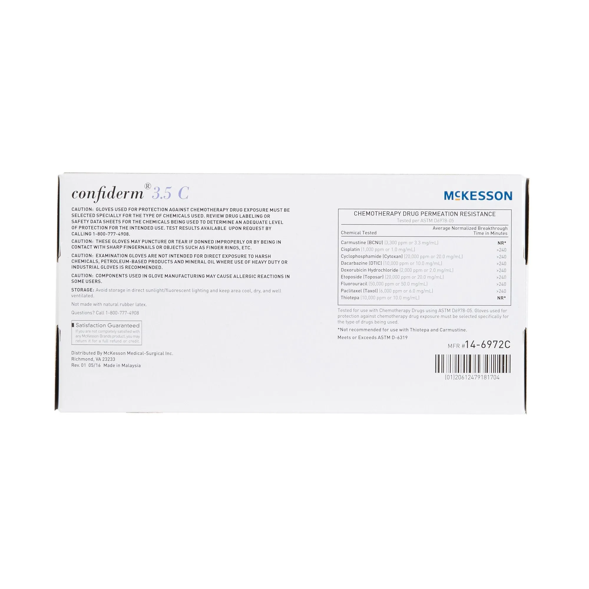 McKesson Confiderm® 3.5C Nitrile Exam Glove, Extra Small, Blue