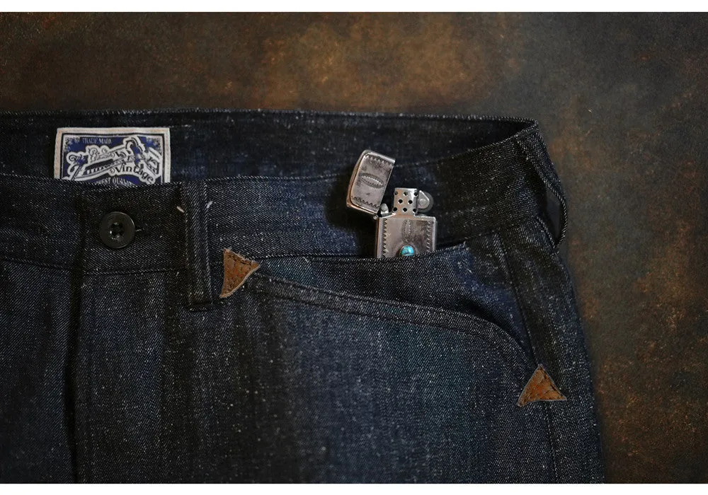 Men's High Waist Selvedge Denim Work Pants