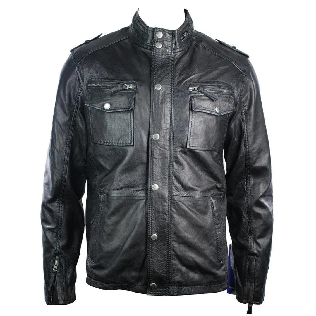 Men's Leather Jacket Vintage Classic Bomber