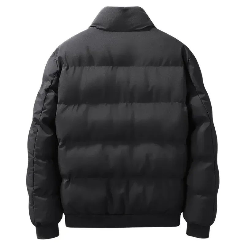 Men's puffer jacket with patch logo and front zip