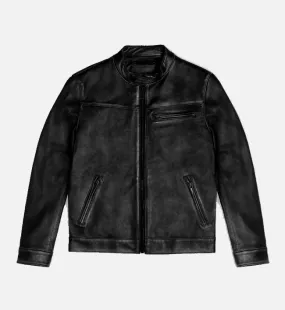 Men's Roadster Vintage Black Leather Jacket