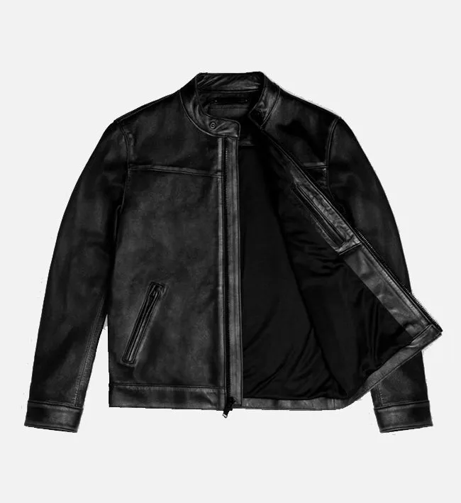 Men's Roadster Vintage Black Leather Jacket