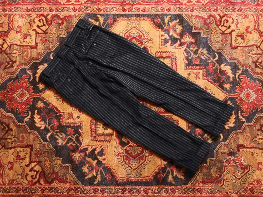 Men's Striped Tweed Pleated Pants