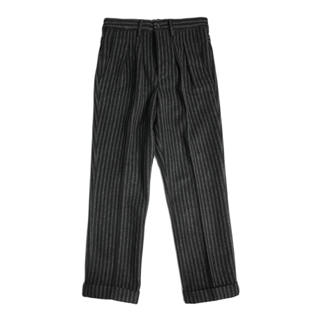 Men's Striped Tweed Pleated Pants