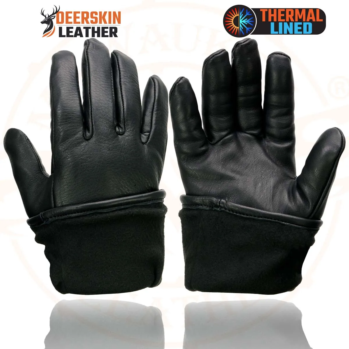 Milwaukee Leather Men's Gauntlet Motorcycle Hand Gloves- Black