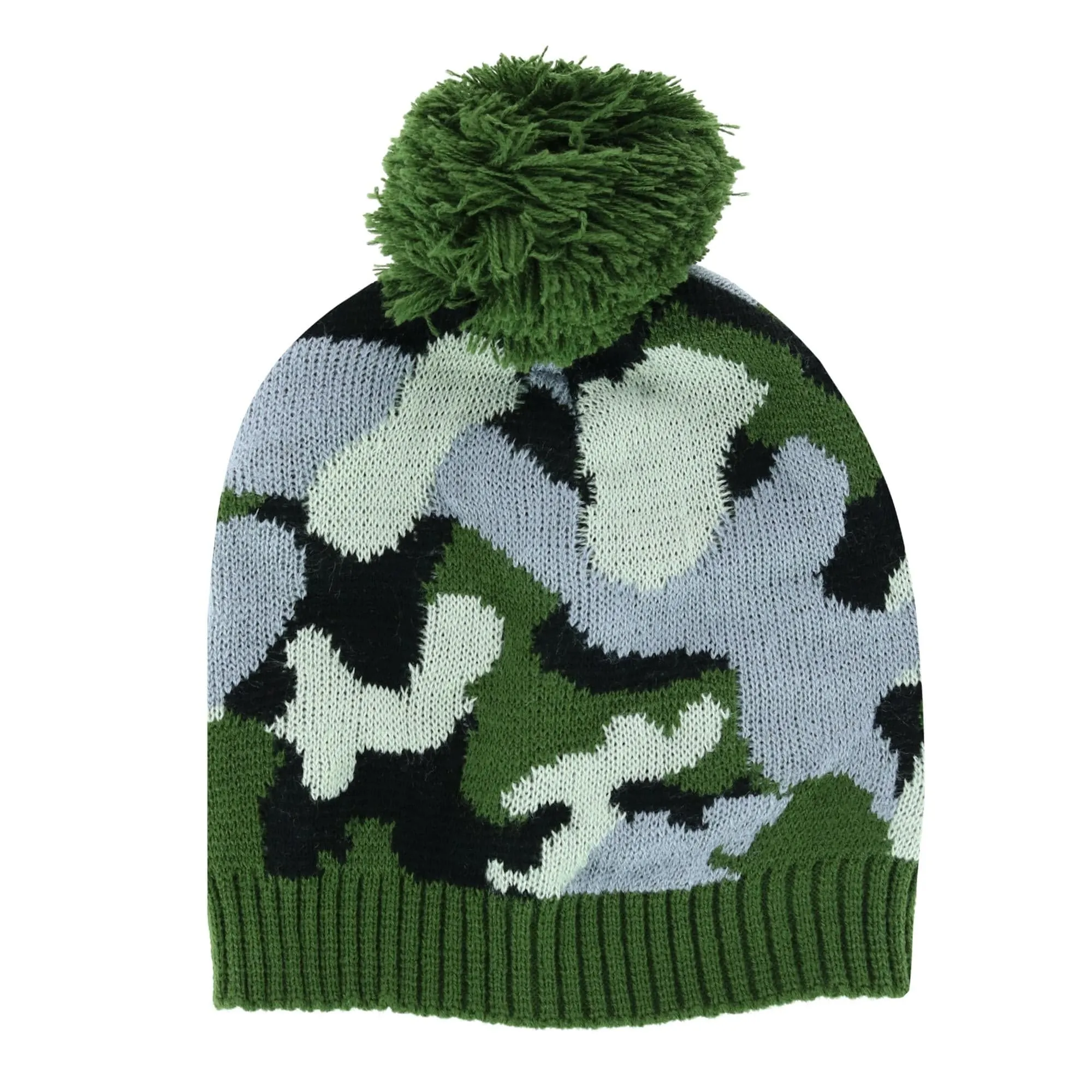 Minus 5 Degrees Boy's One Size Camo Beanie Pom Hat Scarf and Gloves Set