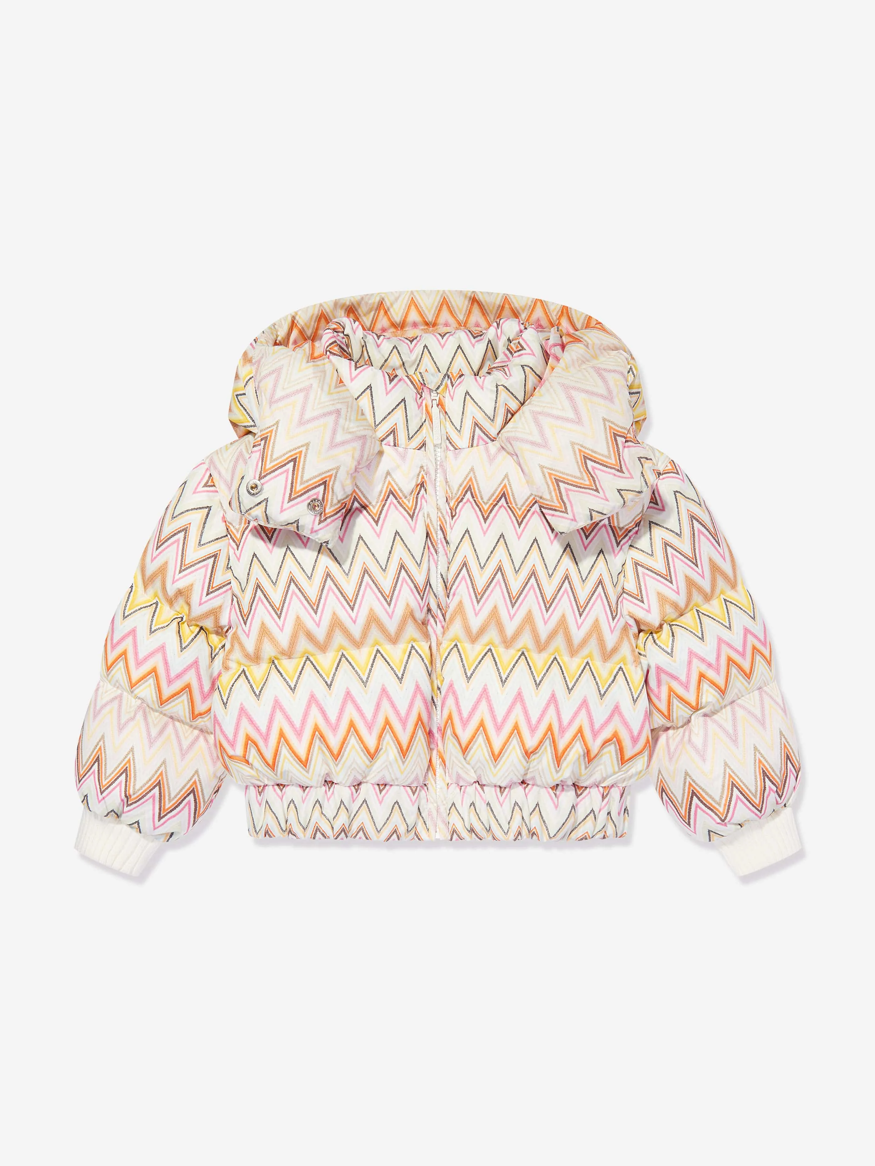 Missoni Girls Zigzag Puffer Jacket in Multicolour