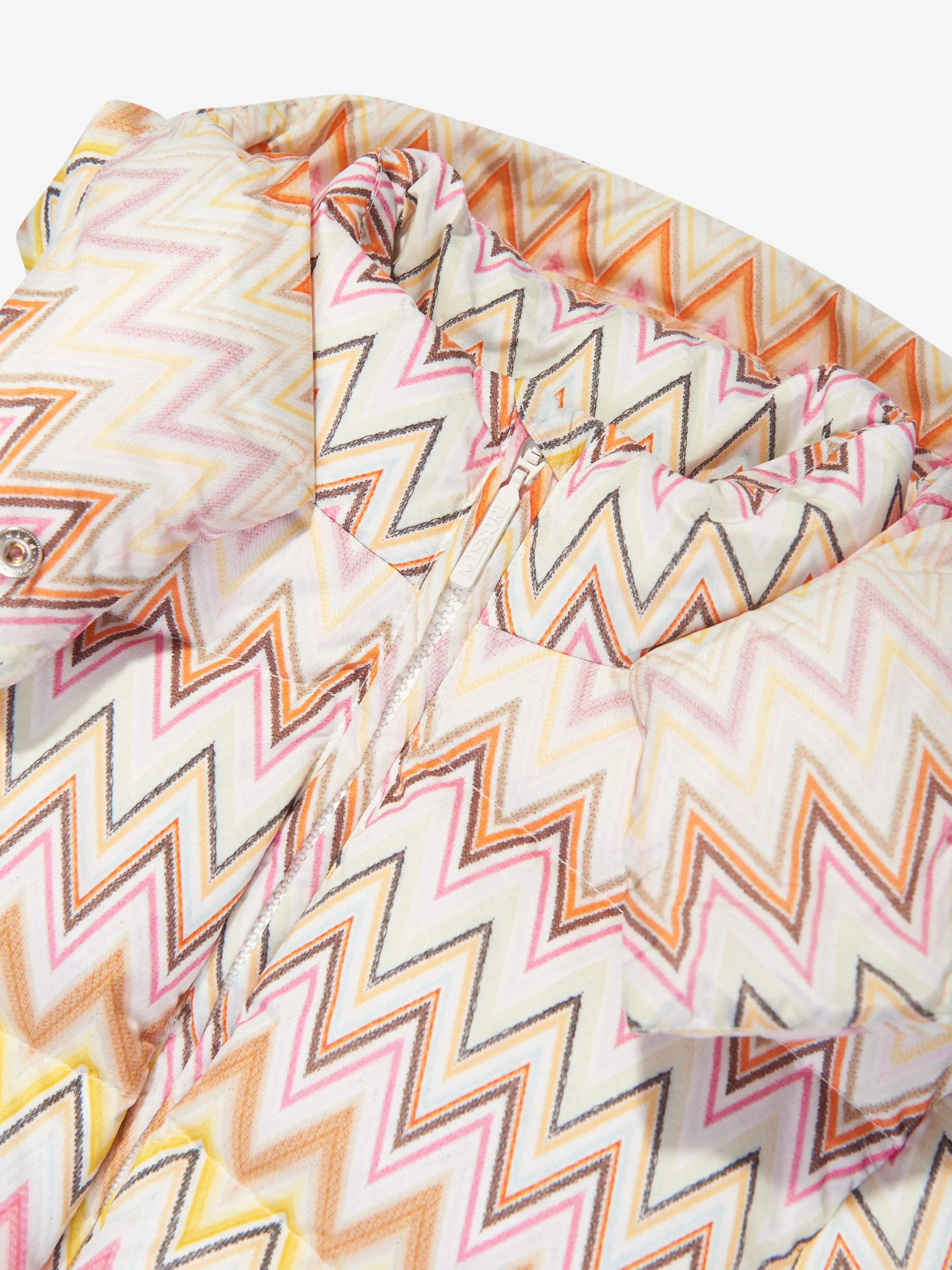 Missoni Girls Zigzag Puffer Jacket in Multicolour