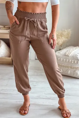 Mocha Joggers With Pockets